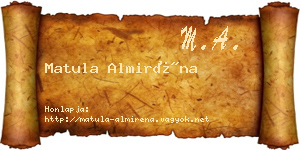 Matula Almiréna névjegykártya
